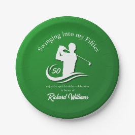Swinging into My Fifties Modern Golf Player Party Pappteller