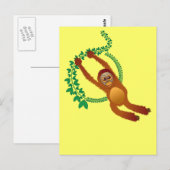 Swinging Orangutan Postcard Postkarte (Vorne/Hinten)