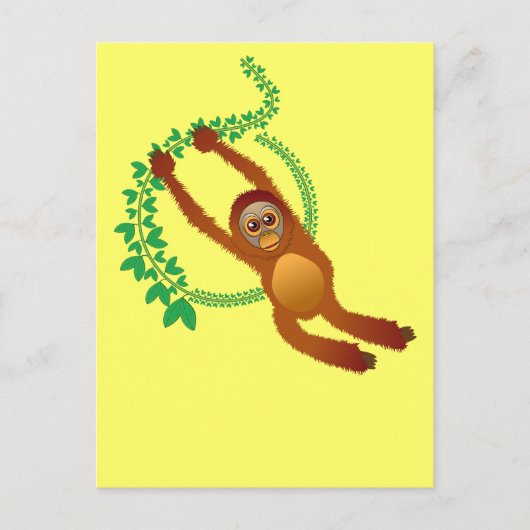 Swinging Orangutan Postcard Postkarte (Vorderseite)