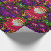 Swinging Santa Glossy Geschenkpapier (Ecke)