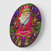 Swinging Santa Round (große) Wall Clock Große Wanduhr (Winkel)