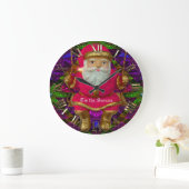 Swinging Santa Round (große) Wall Clock Große Wanduhr (Zuhause)