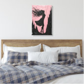 Swinging Silhouette in Black on Pink Leinwanddruck (Insitu (Schlafzimmer))