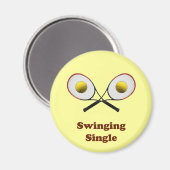 Swinging Single Tennis Magnet (Vorderseite/Rückseite)