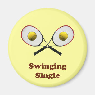 Swinging Single Tennis Magnet
