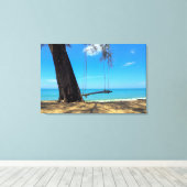 Swings & Tree auf dem Sand Leinwanddruck (Insitu (Holzboden))
