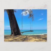 Swings & Tree auf dem Sand Postkarte (Vorderseite)