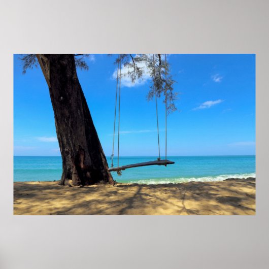 Swings & Tree on the Sand Poster (Vorne)