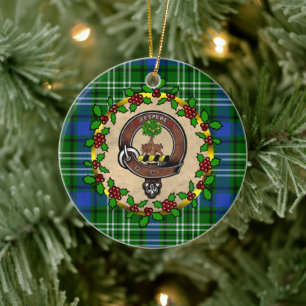 Swinton Clan Abzeichen & Tartan Personalisierte We Keramik Ornament