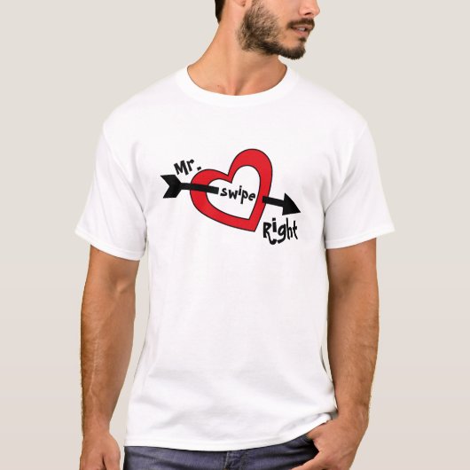 Swipe Right Mobile Verabred App Niedlich Design T-Shirt (Vorderseite)