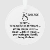 SWIPE RIGHT Version 2 - Siehe Zurück ... Keramik-O Ornament (Rückseite)