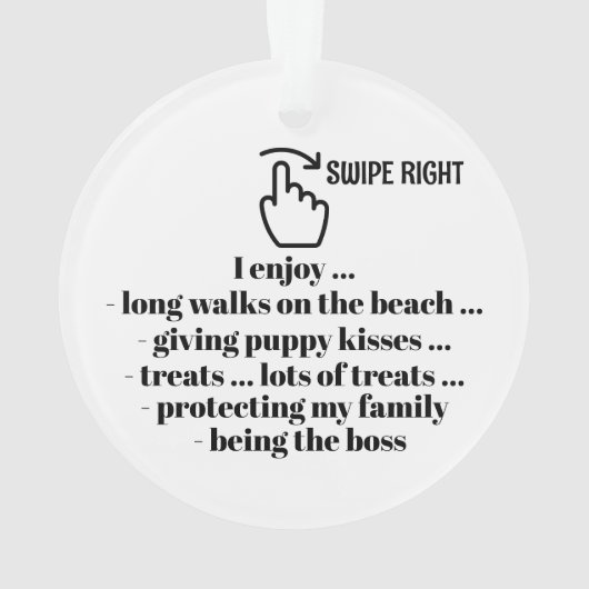 SWIPE RIGHT Version 2 - Siehe Zurück ... Keramik-O Ornament (Rückseite)