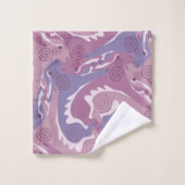 Swirbelhares 5 Lila Badezimmer Handtuchhandtuch Se Badhandtuch Set (Waschlappen)