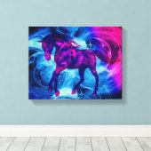 Swirbelnde Fraktale Fantasy Horse Leinwanddruck (Insitu (Holzboden))