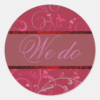 Swirbelnde Herzen Hochzeitsvows Sticker/Siegel Runder Aufkleber