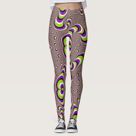Swirbelnde Illusion Yoga Leggings (Vorderseite)
