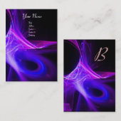 SWIRL 2 MONOGRAM Lebendig schwarz, rosa blau Visitenkarte (Vorne/Hinten)