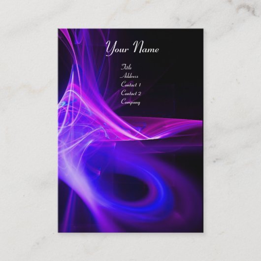 SWIRL 2 MONOGRAM Lebendig schwarz, rosa blau Visitenkarte (Vorderseite)