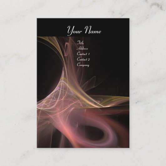 SWIRL 2 MONOGRAM Lebendig schwarz rosa braun Visitenkarte (Vorderseite)