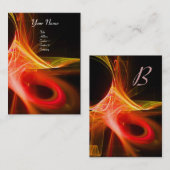 SWIRL 2 MONOGRAM Lebendig schwarz rosa rot Visitenkarte (Vorne/Hinten)