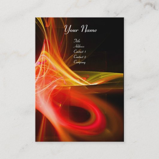 SWIRL 2 MONOGRAM Lebendig schwarz rosa rot Visitenkarte (Vorderseite)