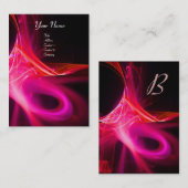 SWIRL 2 MONOGRAM Lebendig schwarz rosa rot Visitenkarte (Vorne/Hinten)