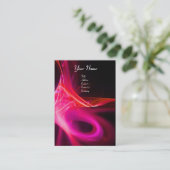 SWIRL 2 MONOGRAM Lebendig schwarz rosa rot Visitenkarte (Stehend Vorderseite)
