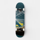 Swirl abstract deers skateboard (Vorderseite)