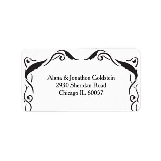 Swirl Arch einfach elegant Adressaufkleber (Vorne)