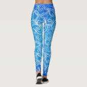 Swirl Blue Pattern Leggings (Rückseite)