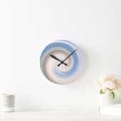 Swirl Blue White Patterns Swirling Design Cool Runde Wanduhr (Zuhause)
