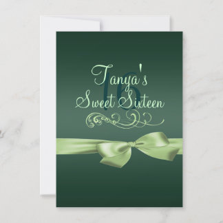 Swirl & Bow Green zum Geburtstag einladen Einladung