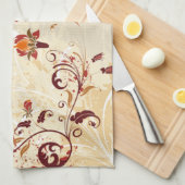 Swirl floral geschirrtuch (Viertel Falte)