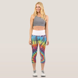 Swirl Gefärbte Krawatte Capri Leggings