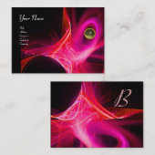 SWIRL GEM MONOGRAM Lebendig schwarz rosa rot Visitenkarte (Vorne/Hinten)