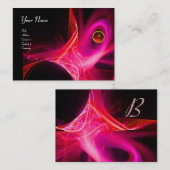 SWIRL GEM MONOGRAM Lebendig schwarz rosa rot Visitenkarte (Vorne/Hinten)
