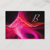 SWIRL GEM MONOGRAM Lebendig schwarz rosa rot Visitenkarte (Rückseite)