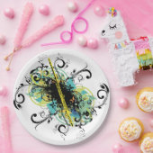 Swirl Grunge Flute Pappteller (Party)