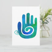 Swirl Hamsa Art Card Dankeskarte (Stehend Vorderseite)