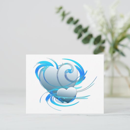 Swirl Hearts Postkarte (Stehend Vorderseite)