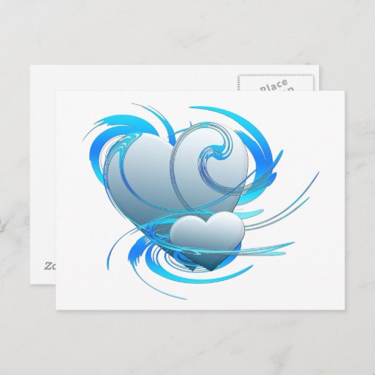 Swirl Hearts Postkarte (Vorne/Hinten)