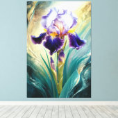 *~* Swirl Iris Blume Künstlerisch Iris Painting AP Leinwanddruck (Insitu (Holzboden))