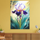*~* Swirl Iris Blume Künstlerisch Iris Painting AP Leinwanddruck (Insitu (Wohnzimmer))