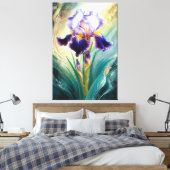 *~* Swirl Iris Blume Künstlerisch Iris Painting AP Leinwanddruck (Insitu (Schlafzimmer))