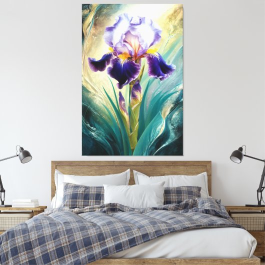 *~* Swirl Iris Blume Künstlerisch Iris Painting AP Leinwanddruck (Insitu (Schlafzimmer))