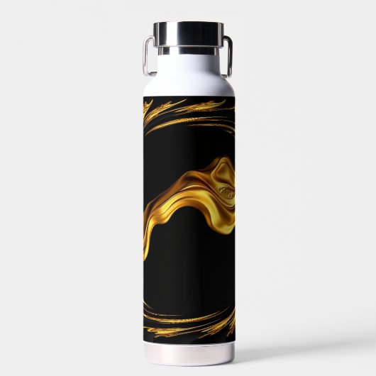 Swirl Liquid Gold Black Monoch Achem Opulent Swirl Trinkflasche (Vorne)