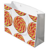 Swirl Lollipop Candy Design Große Geschenktüte (Rückseite Schrägansicht)