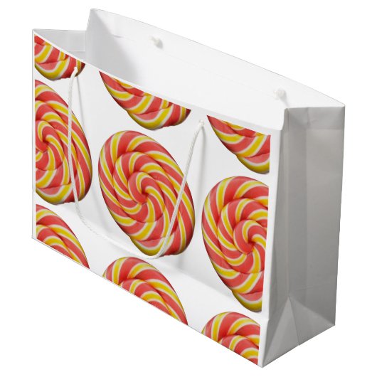 Swirl Lollipop Candy Design Große Geschenktüte (Vorderseite Schrägansicht)