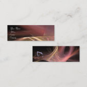 SWIRL MONOGRAM Lebendig schwarz rosa antike Rot Mini Visitenkarte (Vorne/Hinten)