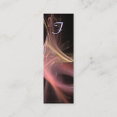 SWIRL MONOGRAM Lebendig schwarz rosa antike Rot Mini Visitenkarte (Rückseite)